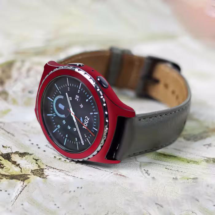 برچسب ماهوت طرح Matte-Warm-Red مناسب برای ساعت هوشمند سامسونگ Galaxy Gear S2 Classic