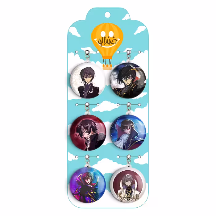 جاکلیدی خندالو مدل انیمه کد گیاس کد 591B مجموعه 6 عددی