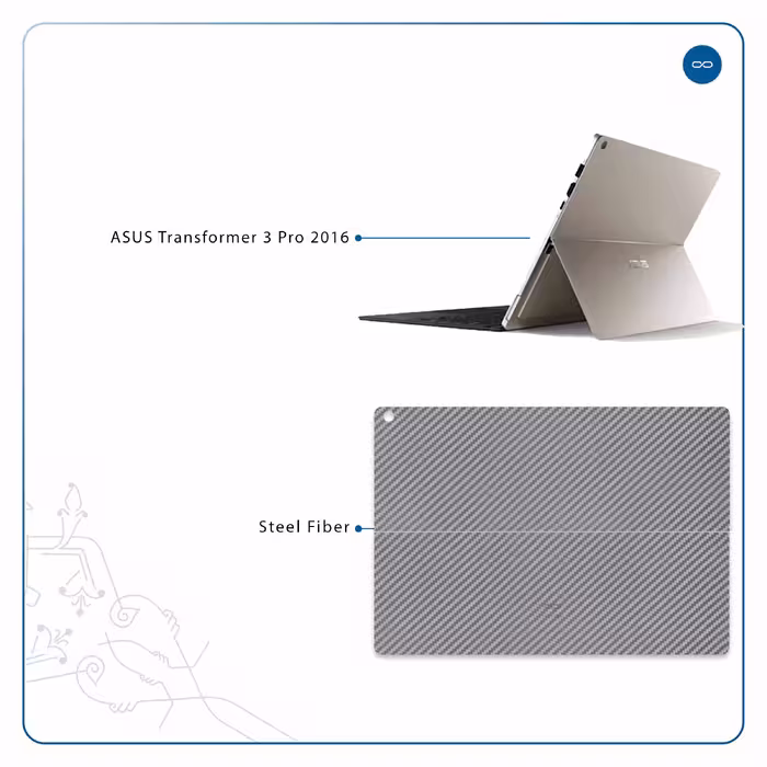 برچسب پوششی ماهوت مدل Steel-Fiber مناسب برای تبلت ایسوس Transformer 3 Pro 2016