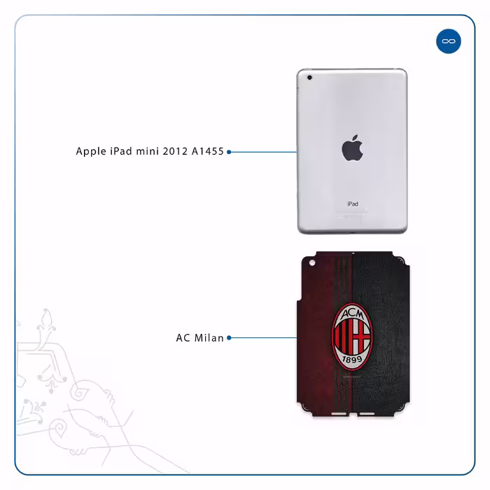 برچسب پوششی ماهوت مدل AC-Milan مناسب برای تبلت اپل iPad mini 2012 A1455