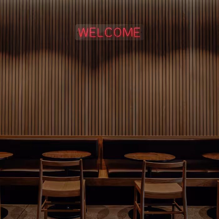 چراغ دیواری نئون دیزاین طرح Welcome_RD