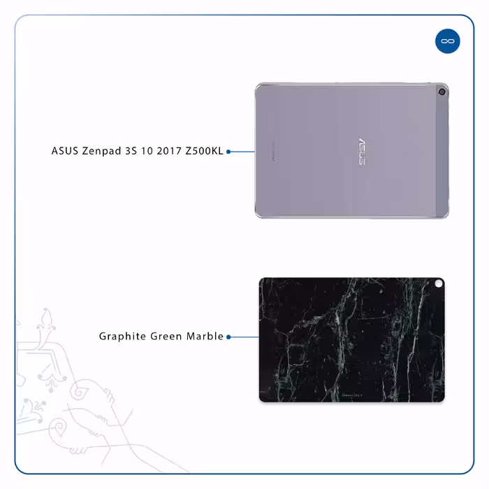 برچسب پوششی ماهوت مدل Graphite-Green-Marble مناسب برای تبلت ایسوس Zenpad 3S 10 2017 Z500KL