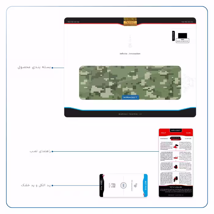 برچسب پوششی ماهوت مدل Army-Green-Pixel مناسب برای تبلت اپل iPad Pro 10.5 2017 A1701