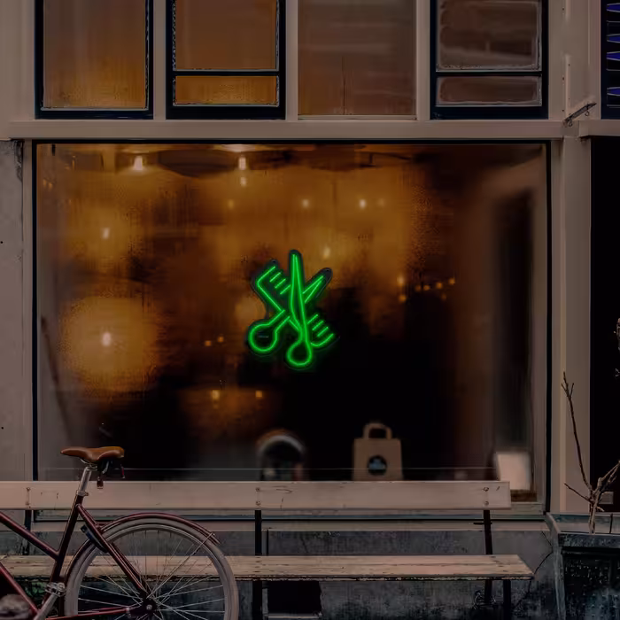 چراغ دیواری نئون دیزاین طرح Barber-BL_GR