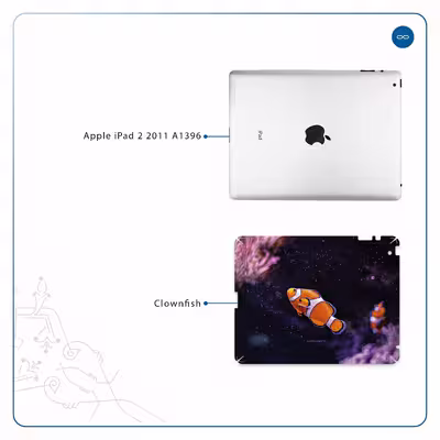 برچسب پوششی ماهوت مدل Clownfish مناسب برای تبلت اپل iPad 2 2011 A1396
