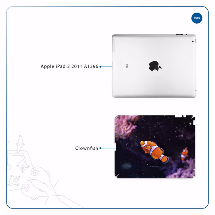 برچسب پوششی ماهوت مدل Clownfish مناسب برای تبلت اپل iPad 2 2011 A1396
