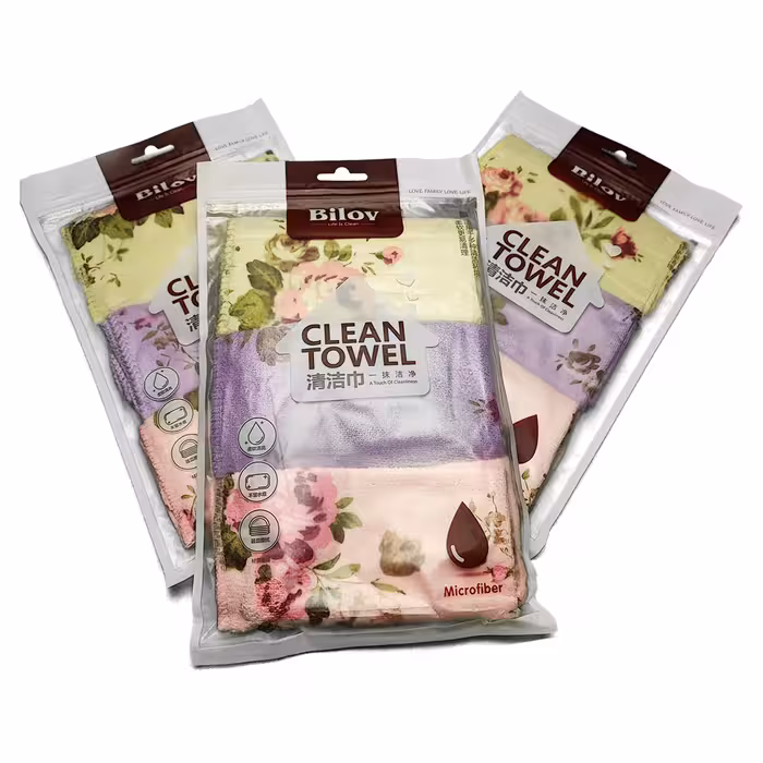  دستمال نظافت بیلو طرح گل بسته 3 عددی
