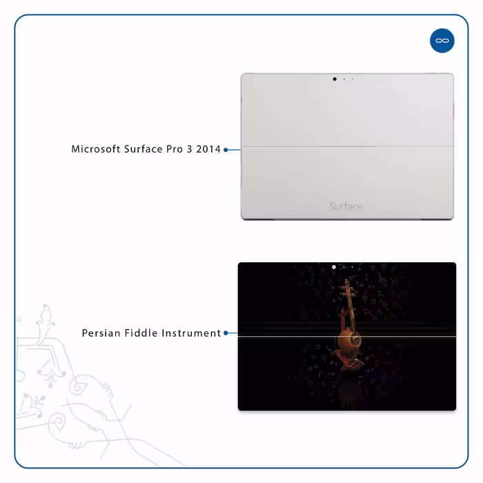برچسب پوششی ماهوت مدل Persian Fiddle Instrument مناسب برای تبلت مایکروسافت Surface Pro 3 2014