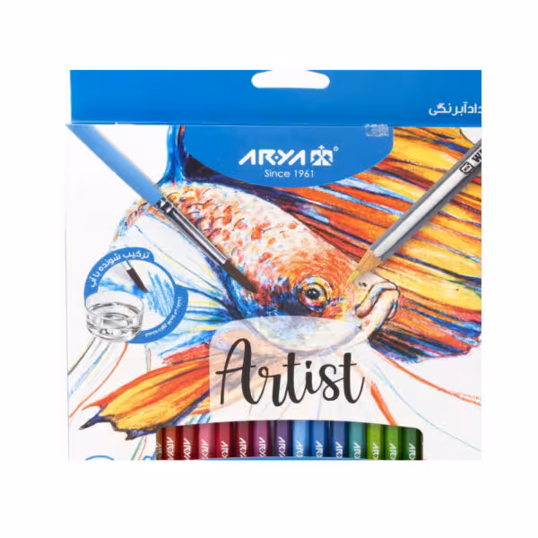مداد رنگی 24 رنگ آبرنگی آریا مدل آرتیست
