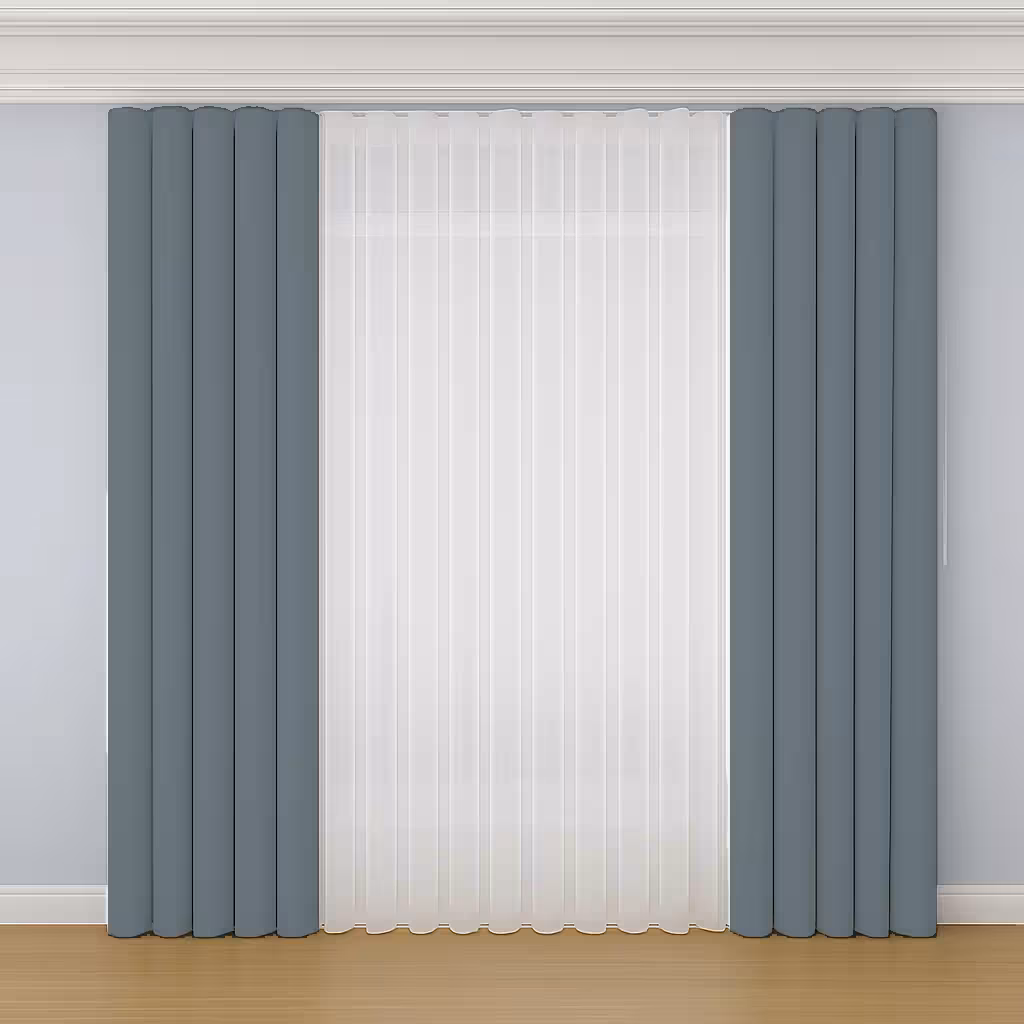 پرده ورتیکال طوسی آبی