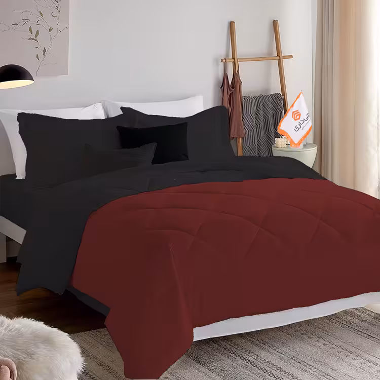 سرویس روتختی دورنگ چیداری زرشکی مشکی