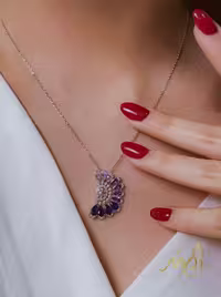 💍نیم ست جواهری (گردنبند و گوشواره)نقره عیار 925(N_4434)