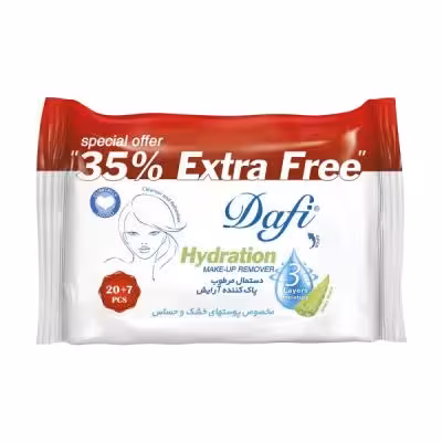 دستمال مرطوب پاک کننده آرایش دافی مدل اکسترا - بسته 27 عددی
