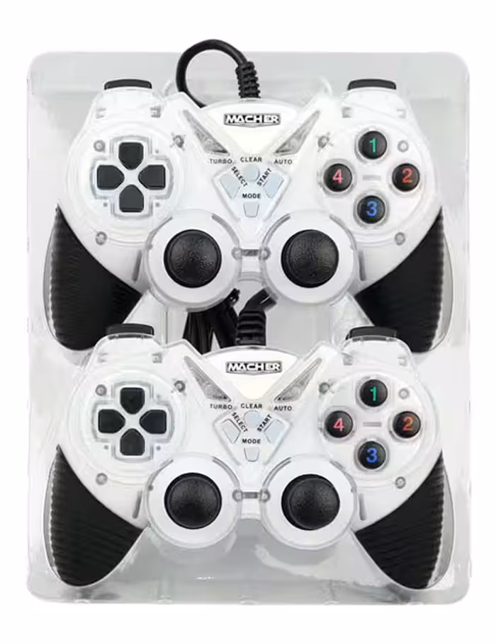 دسته بازی دوبل سیمی شوک‌دار Macher مدل MR-62 سفید