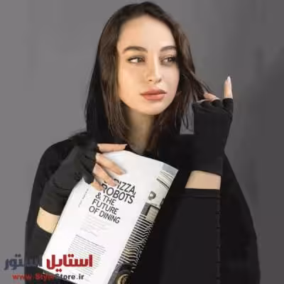 دستکش زنانه نیم انگشتی سیلکا کد 1099 رنگ مشکی (اوت لت)