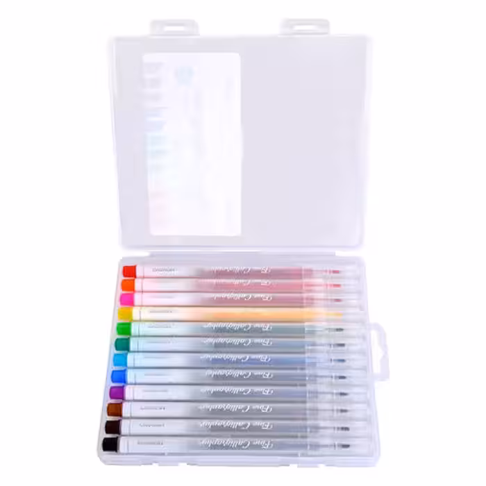 ماژیک کالیگرافی مونگیو 12 رنگ مدل قلم خط عربی مانگیو قطر 2 میل بدون اسید