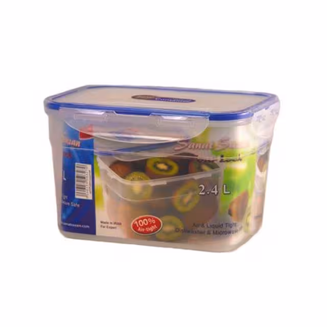 ظرف فریزری مستطیل لیمون ظرفیت 2400 میلی لیتری