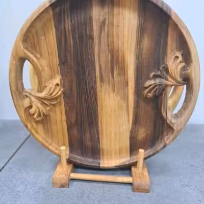 سینی چوبی سینی چوبی دسته دار سینی منبت