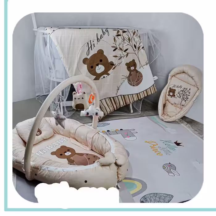 تشک گارد دار نوزادی آویز دار مخمل