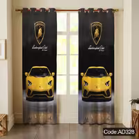 پرده پانچی مخمل چاپی پسرانه کد AD 328