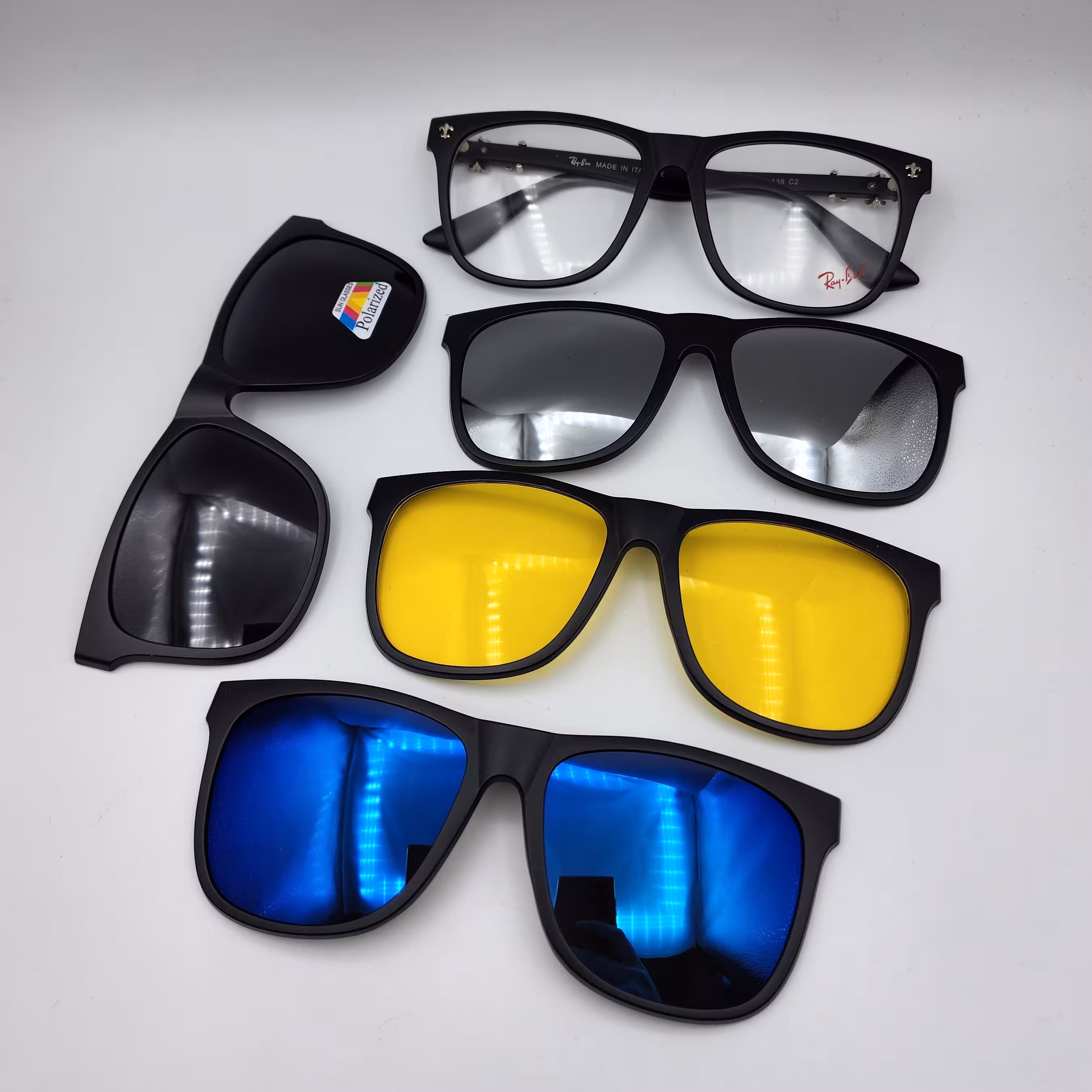  عینک طبی  مگنتی کاور دار به همراه 4 کاور مگنتی آفتابی رای بن کد 2315