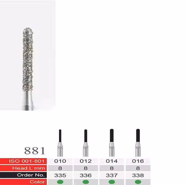 فرز الماسی دسته نقره ای BTM مدل Cylinder End Round 881 - فروشگاه تخصصی دندانپزشکی سپیرا