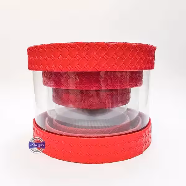 باکس طلقی استوانه ای دردار قرمز در 4 سایز