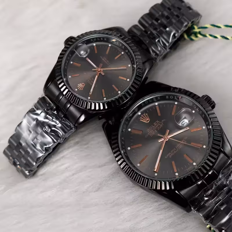 ست ساعت مچی عقربه ای رولکس مشکی مدل R201