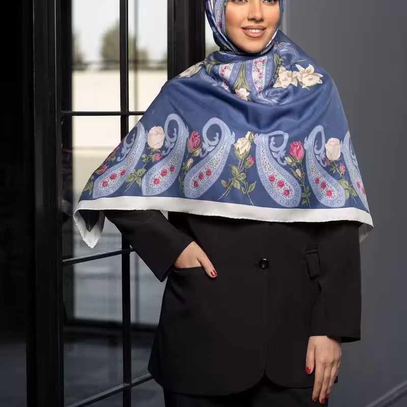 روسری ابریشم ژاکارد مجلسی 5 کد 362