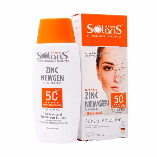 لوسیون ضدآفتاب زینک نیوژن  50 SPF پوست حساس آردن سولاریس 100 میلی لیتر Ardene Solaris