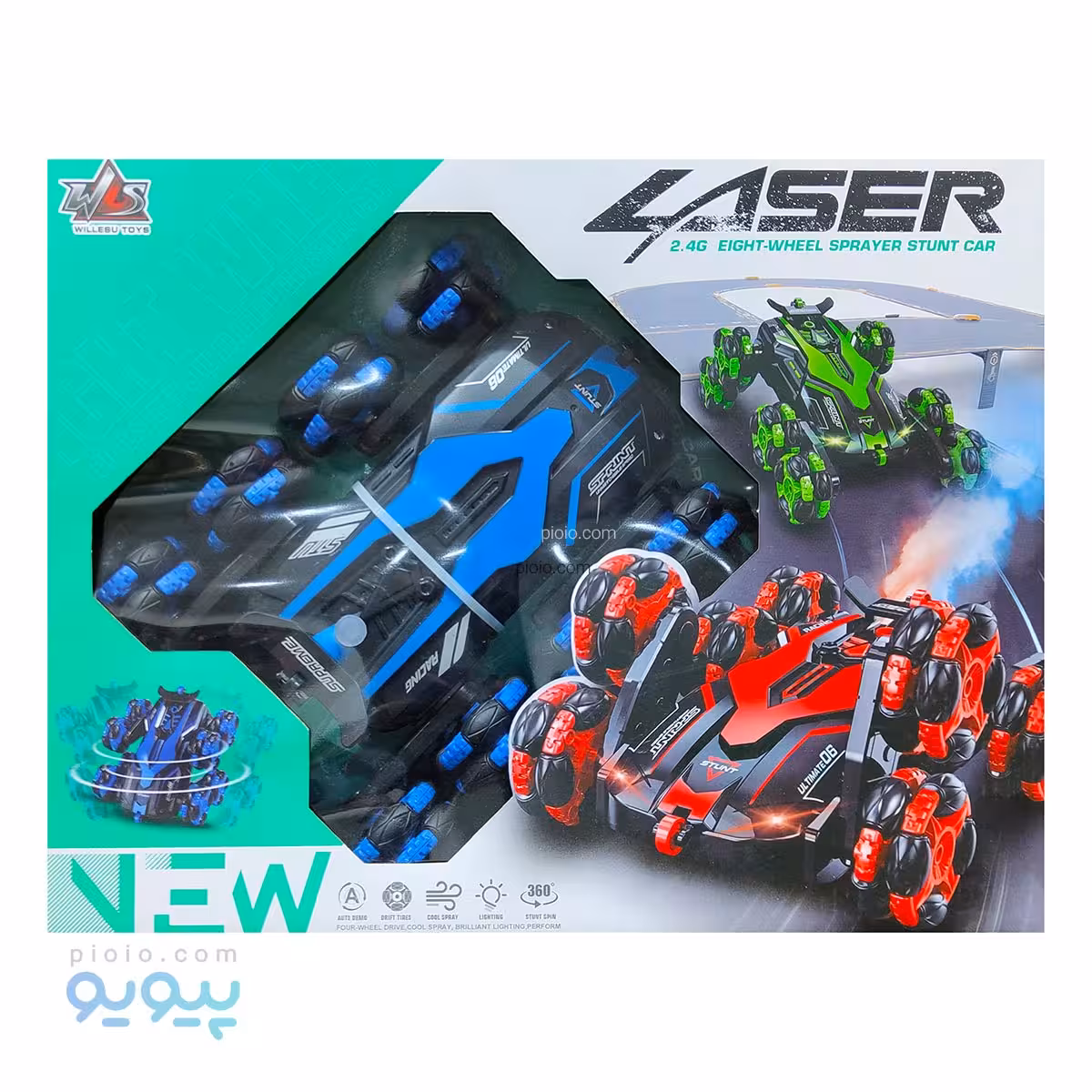 ماشین کنترلی دودزا هشت چرخ کد RQ3022 تک و عمده
