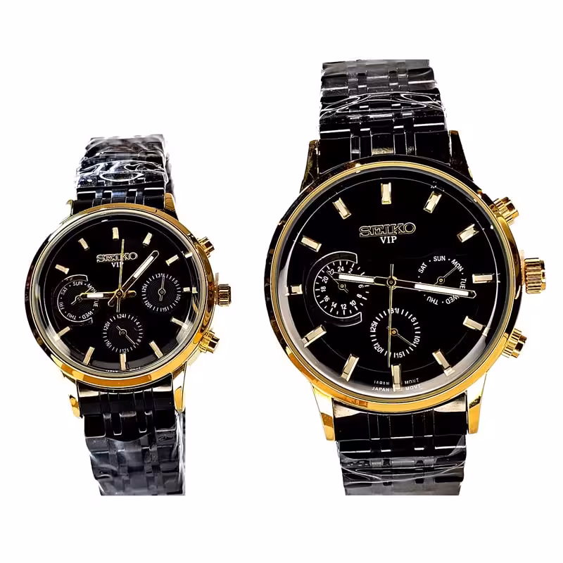 ست ساعت زنانه و مردانه سیکو فول تایم – موتور ژاپن