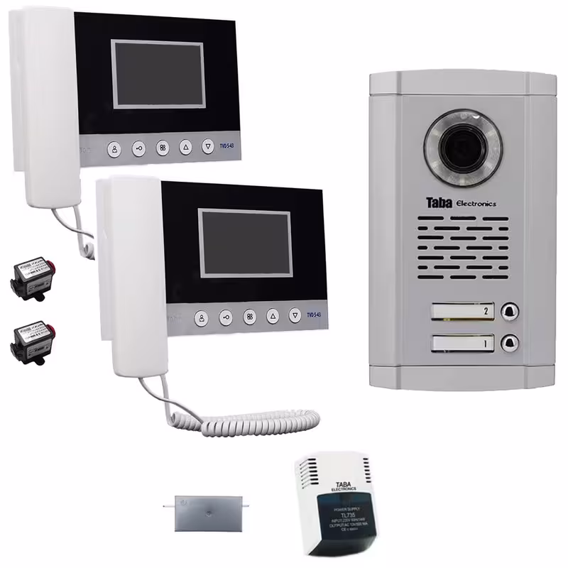 مجموعه دربازکن تصویری تابا مدل 543/1860 دو طبقه به همراه محافظ ولتاژ مانیتور