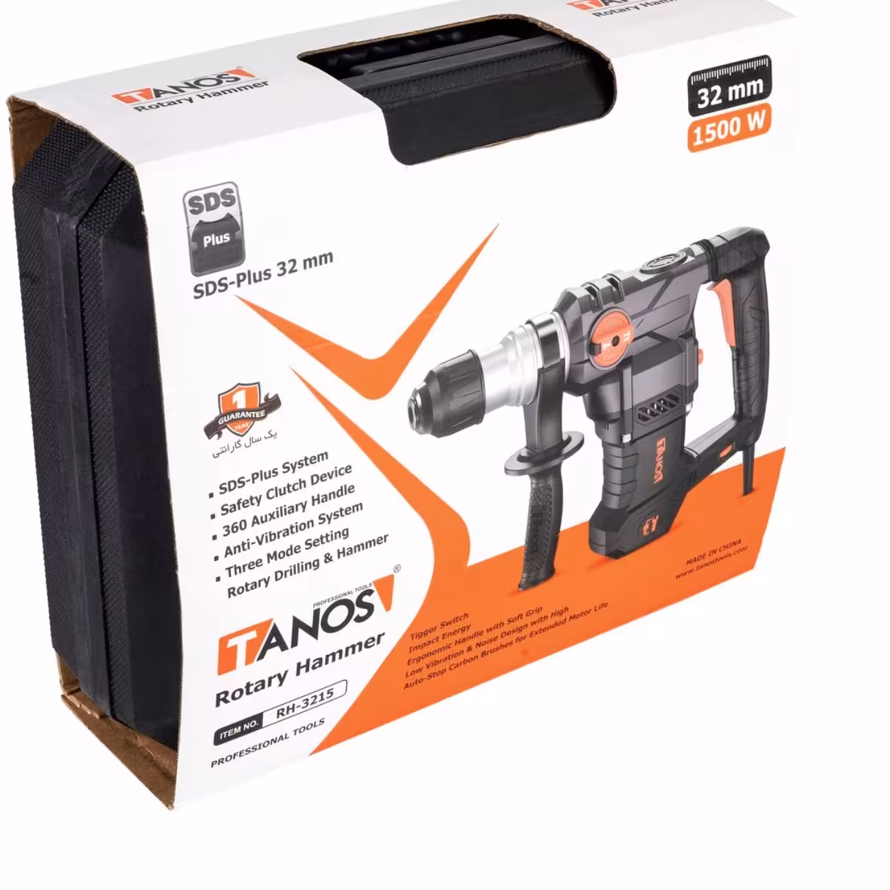 دریل بتن کن سه حالته چکشی 32 میلی متری  تانوس 1500وات