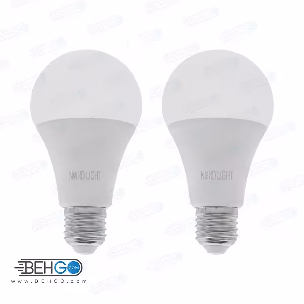لامپ 15 وات نوردلایت مدل حبابی پایه E27 مجموعه دو عددی