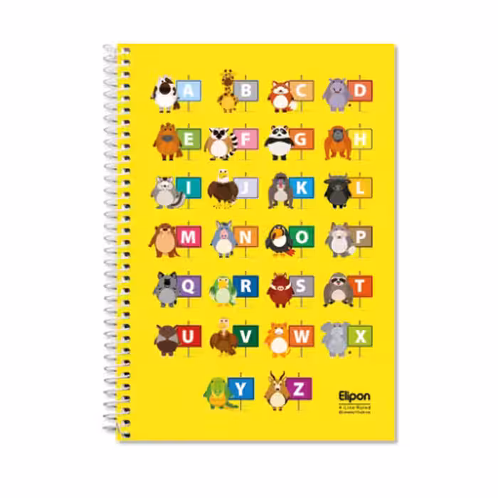 دفتر زبان چهار خط 60 برگ سیمی فانتزی الیپون طرح 5