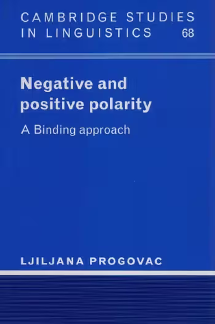 خرید و دانلود نسخه کامل کتاب Negative and Positive Polarity: A Binding Approach