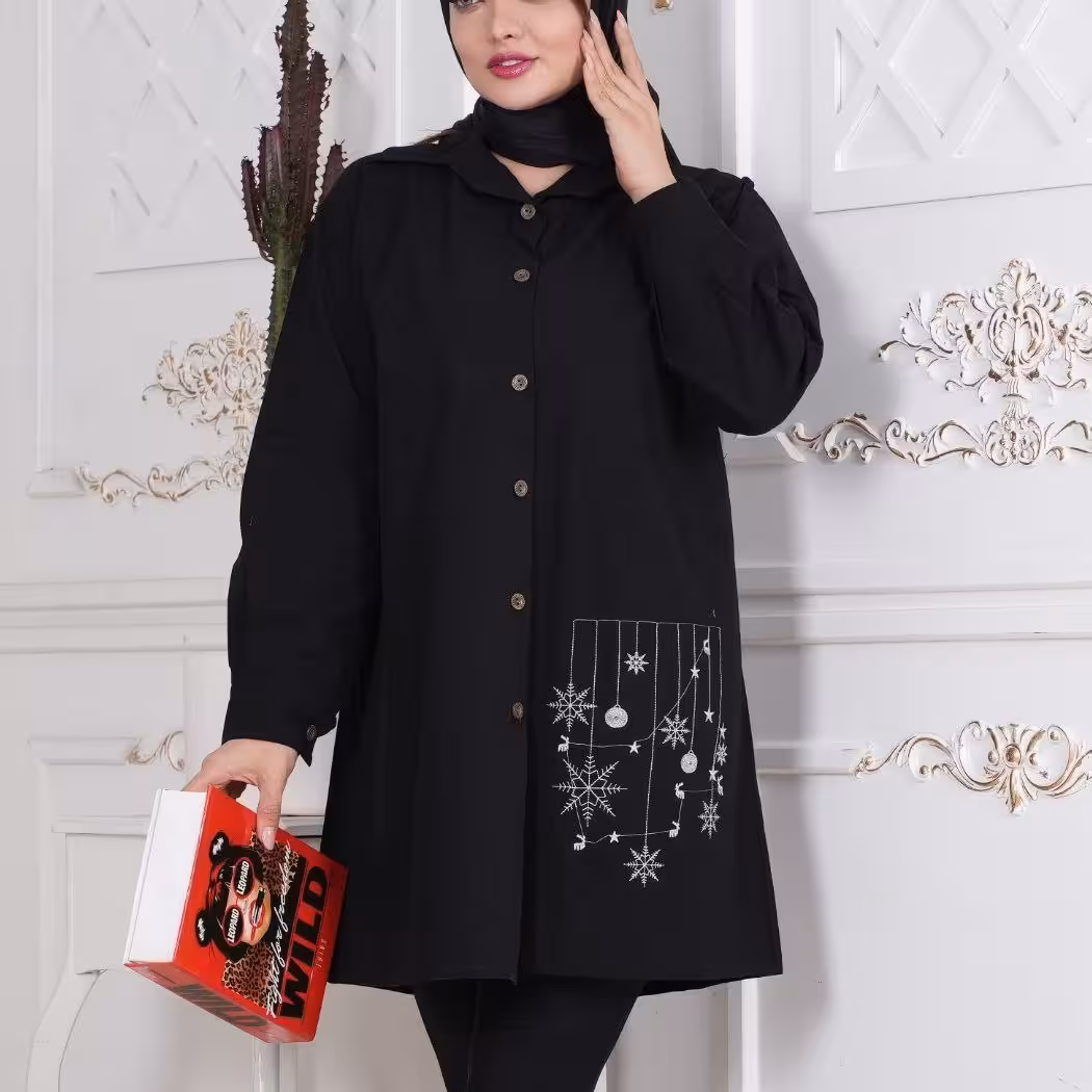مانتو لنین پایین گلدوزی