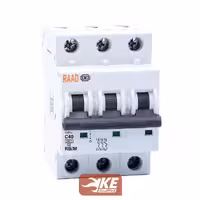 کلید مینیاتوری AC سه پل 10 آمپر 6kA تیپ C رعد مدل RB/M-3P-10A