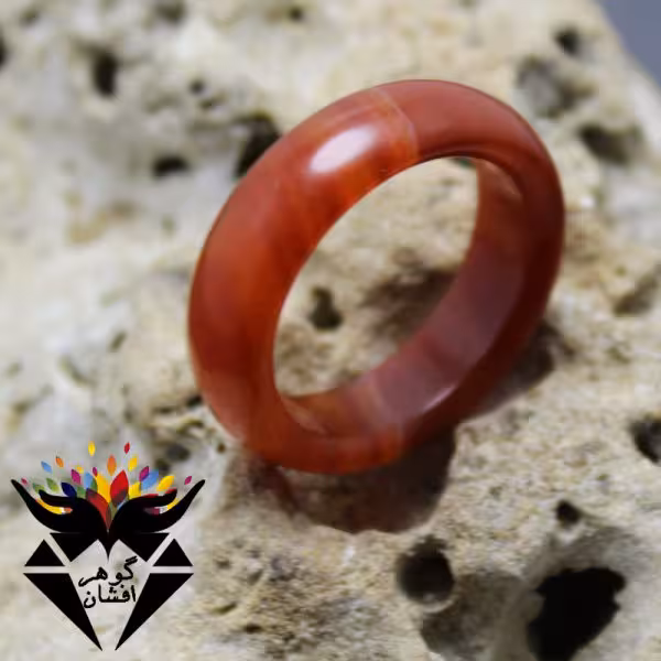 حلقه عقیق سلیمانی تک خوشرنگ کد R_1799