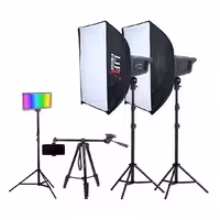 کیت ویدیو لایت BKM-400 با سافت باکس و نور رنگی B-kit27