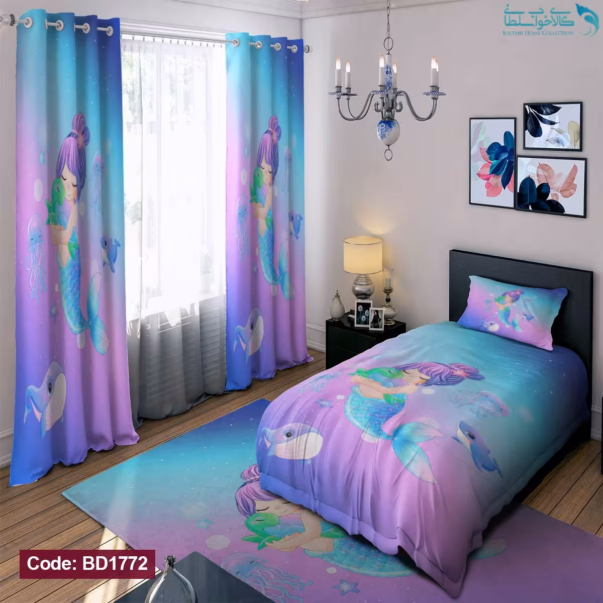روتختی طرح پری دریایی یکنفره کد BD1772