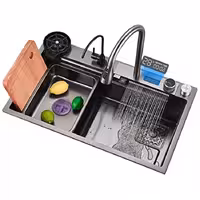 سینک ظرفشویی آبشاری پیانویی دوکلید