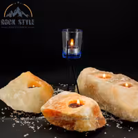 شمعدان سنگ نمک کلوخه (جاشمعی دکوراتیو)