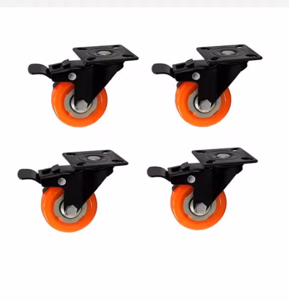 چرخ کفیدار مدل ترمز دار نارنجی 50 مجموعه 4 عددی  (قیمت عمده با درصد تخفیف خوب تماس بگیرید)