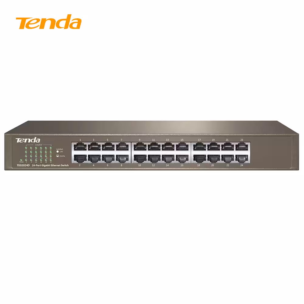سوئیچ شبکه 24 پورت گیگابیت تندا مدل Tenda TEG1024D