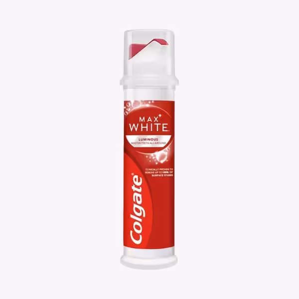 خمیر دندان پمپی کولگیت سفید کننده روزانه مدل Colgate Max White