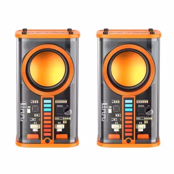 خرید و قیمت اسپیکر بلوتوثی شفاف مدل k07 دو عددی اصلی - کی ام کالا