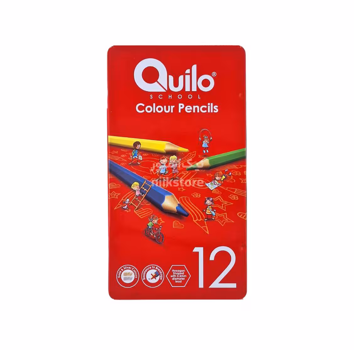 مداد رنگی 12 رنگ جعبه فلزی کوییلو