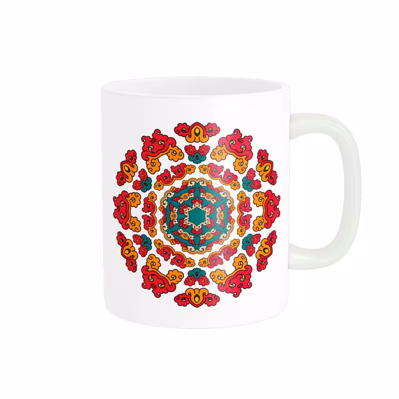 ماگ پادآفرین طرح سنتی اسلیمی ایرانی کد 1905